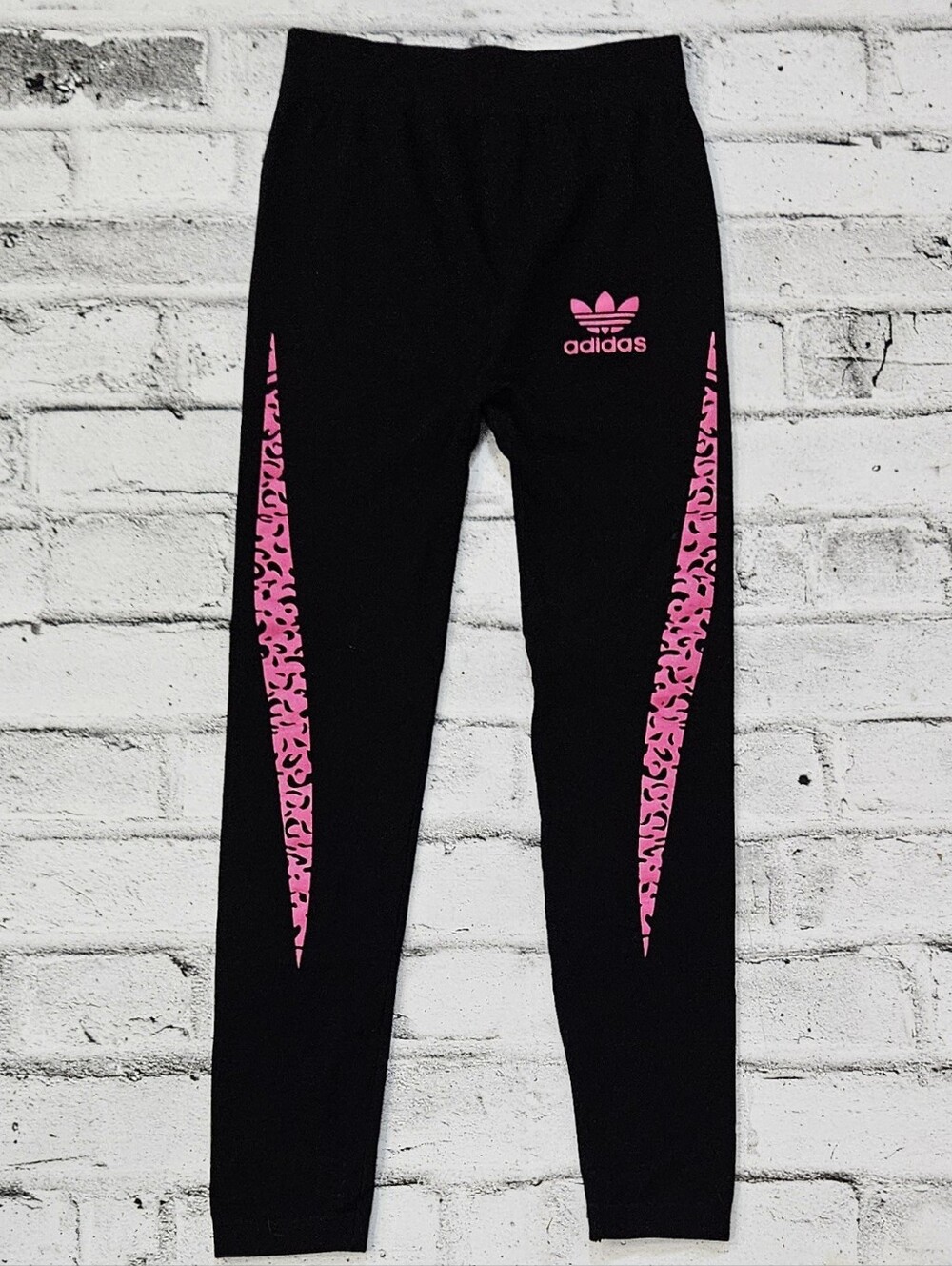Adidas Originals Black Pink Graphic Leggings High Rise Estimated Small